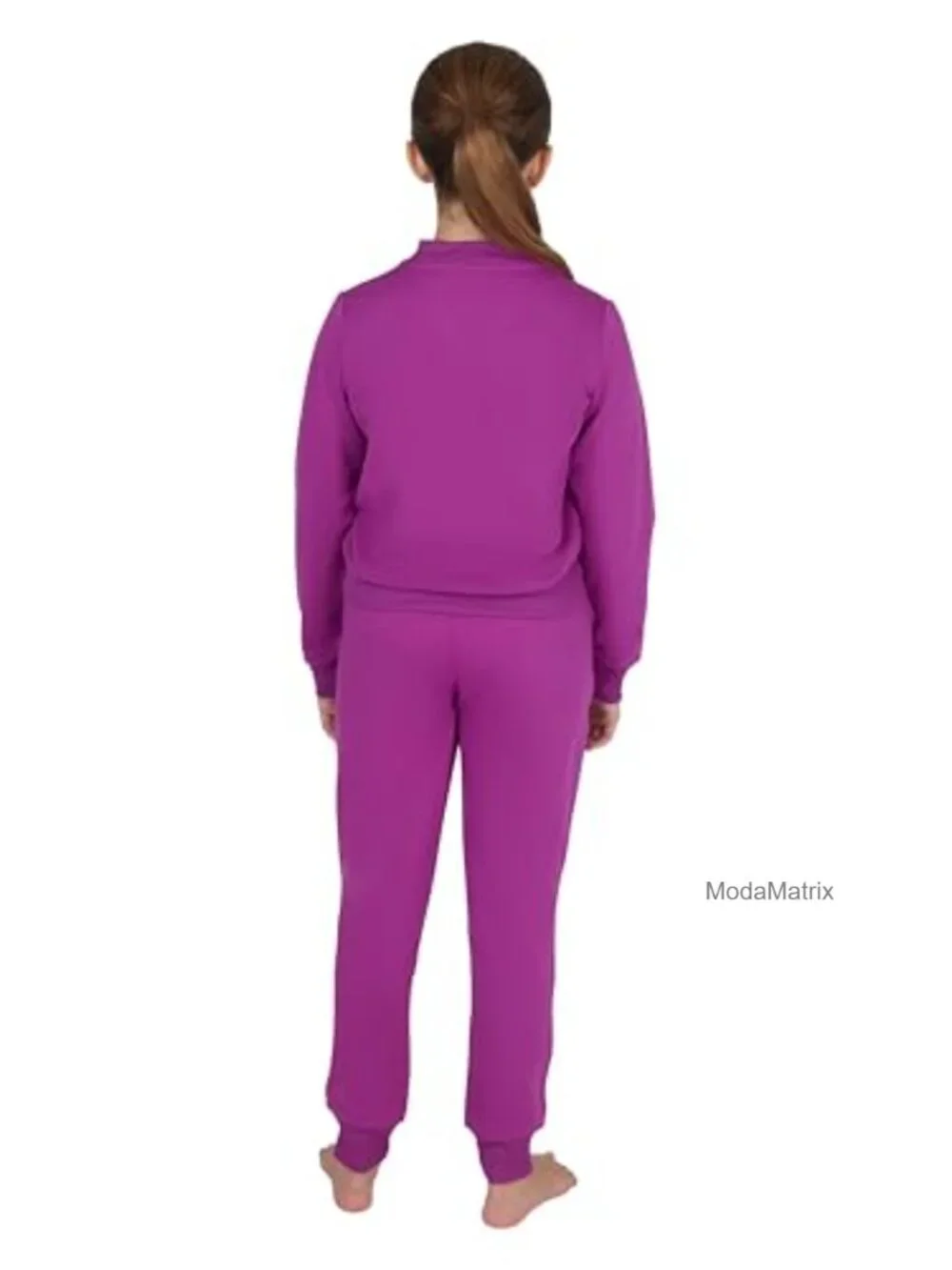 Girls Brushed Crossover Long Sleeve Top & Jogger 2 Piece Set Active Outfit